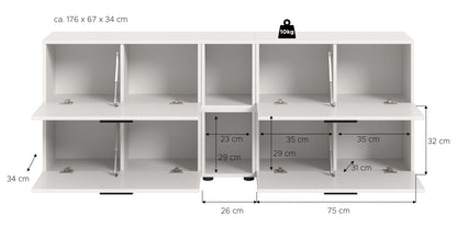 Homes & Jones Wohnwand 2-tlg. TV Möbel Modular Lowboard, Wohnzimmerschrank