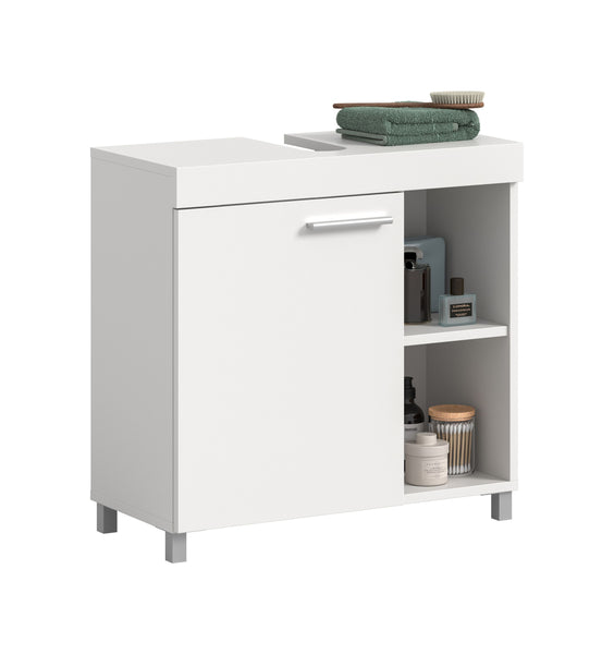 Meuble bas sous lavabo NOAH (L/H/P : env. 65/63/31 cm) en blanc/blanc