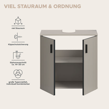 Meuble sous-lavabo MONE (L/H/P : env. 60/59/30 cm) en cachemire/cachemire