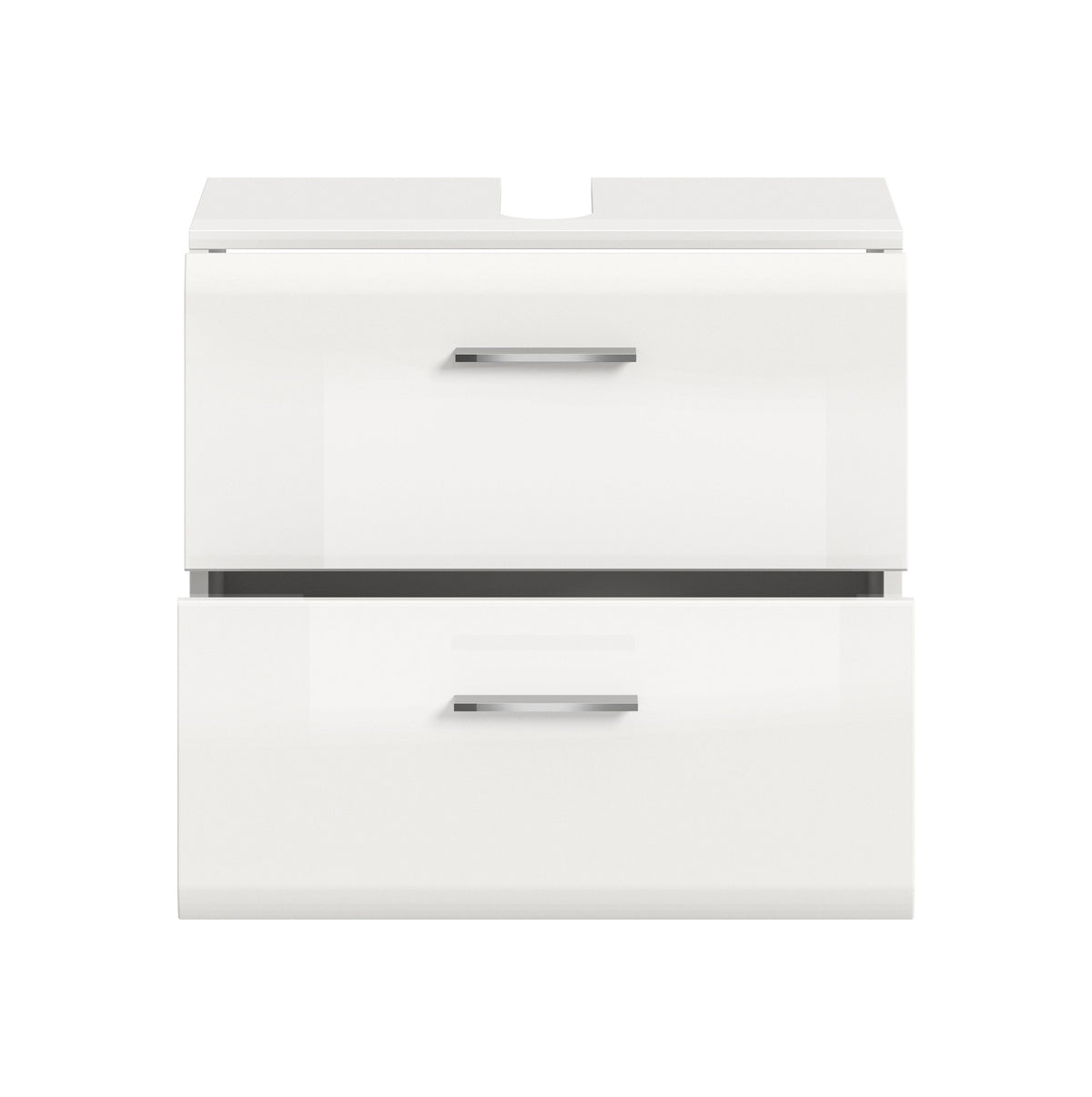 Meuble bas de lavabo à roulettes ICE (L/H/P : env. 60/58/30 cm) en imitation chêne Nox/noir mat