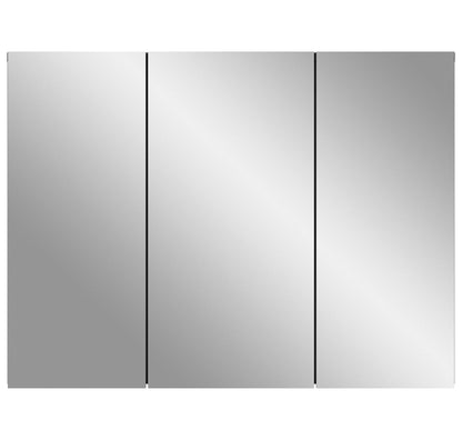 Homes & Jones Badspiegelschrank 3-türig, grau, großflächige Spiegel, klare Mittelteilung