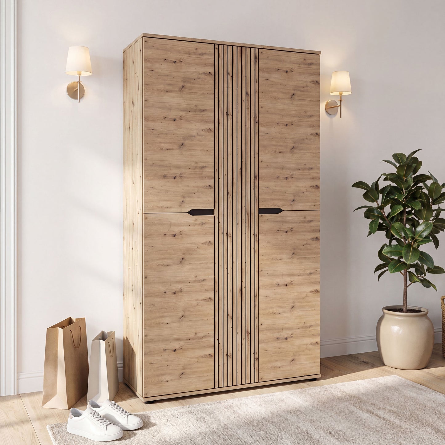 Keno Garderobenschrank (B/H/T: 104x191x37 cm) in Artisan Eiche Nachbildung
