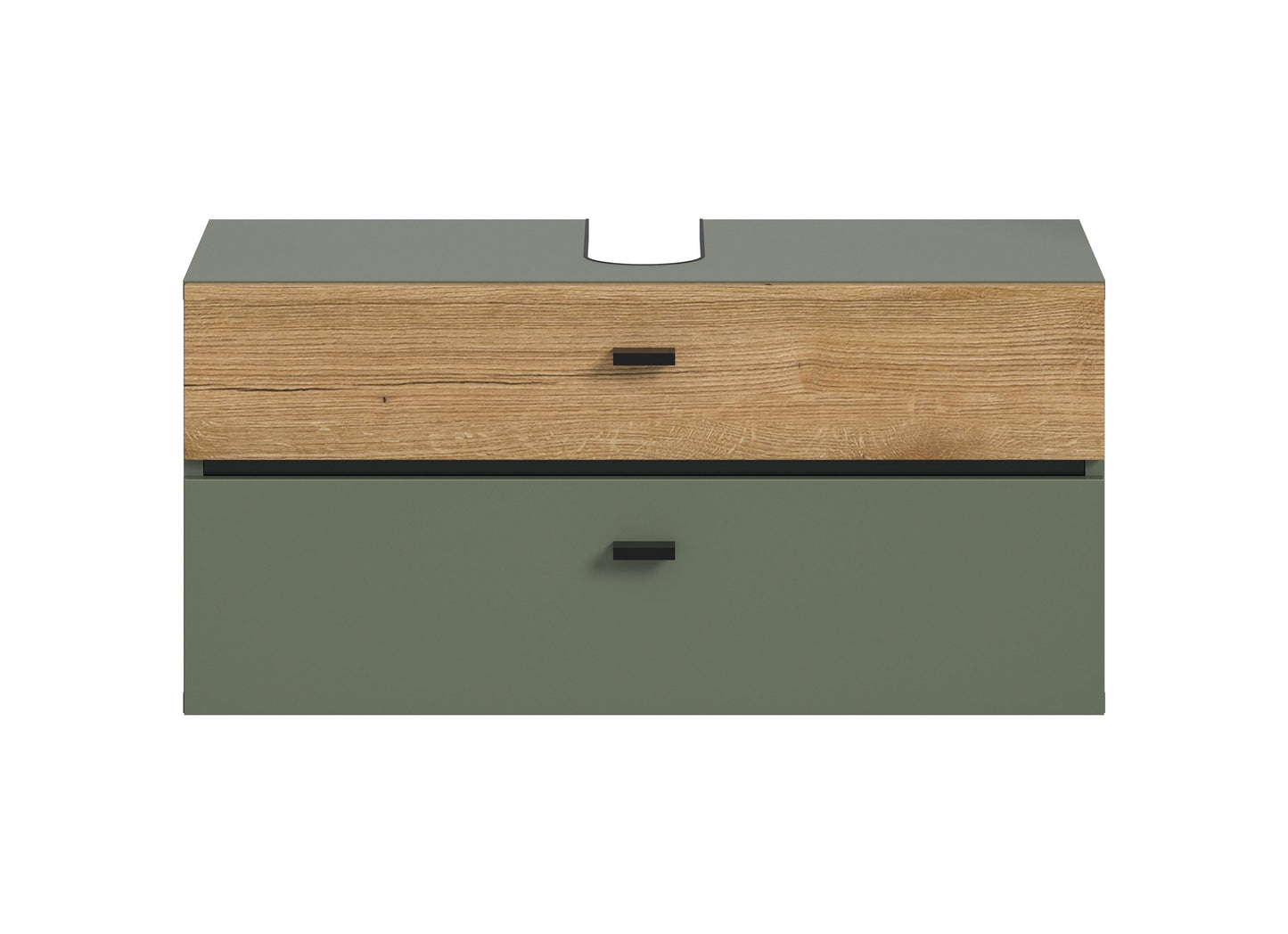 Meuble bas de lavabo AQUA (L/H/P : env. 75/35/35 cm) en vert sauge/vert sauge