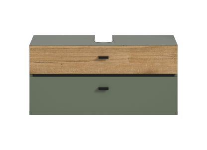 Meuble bas de lavabo AQUA (L/H/P : env. 75/35/35 cm) en vert sauge/vert sauge