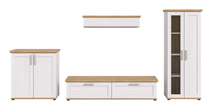 VERONA wall unit (W/H/D: approx. 336/161/40 cm) in Sibiu Larch reproduction/Sibiu Larch reproduction