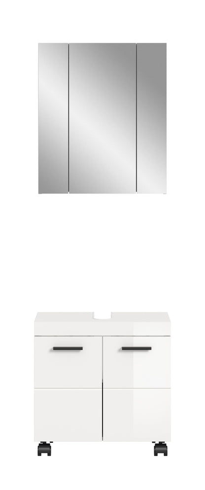 Ensemble de salle de bain NOVA (L/H/P : env. 60/191/30 cm) en blanc/blanc brillant