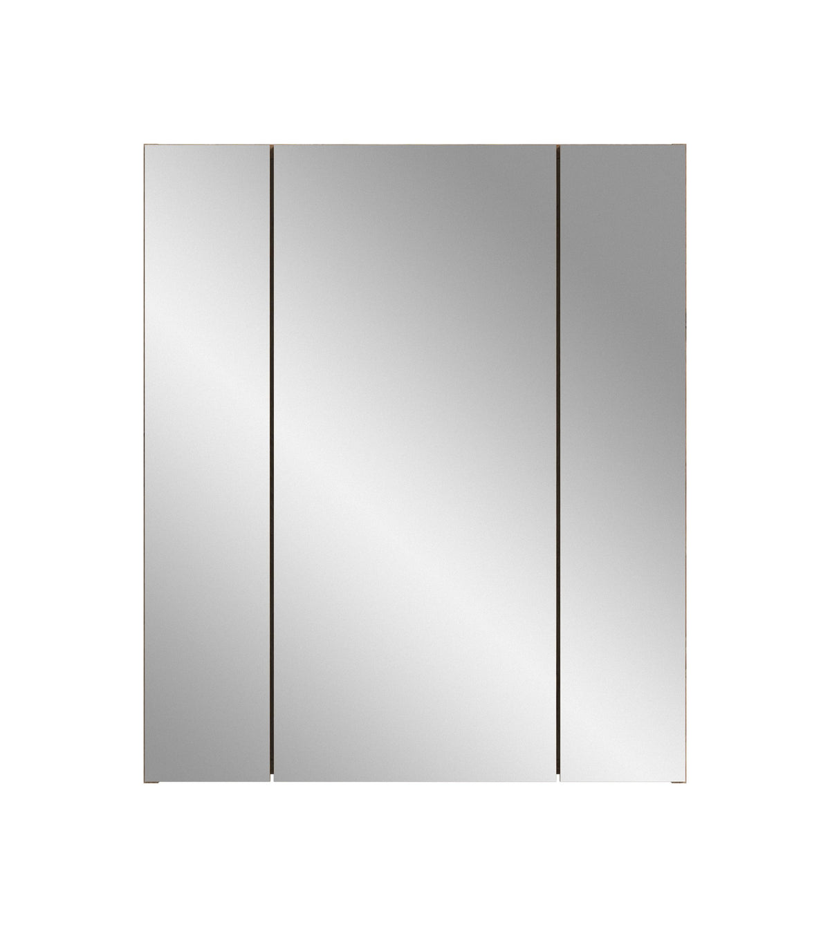 Badspiegelschrank mit drei Spiegeltüren, hochkant, spiegelnde Front mit Trennfugen