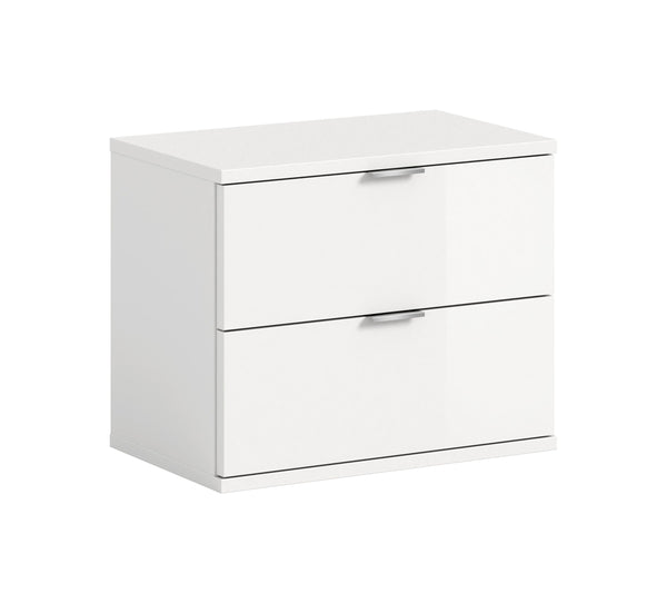 Banc/commode PROJET X (L/H/P : env. 52/42/32 cm) en blanc/blanc brillant