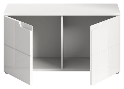 Banquette SOLERO (L/H/P : env. 80/43/37 cm) en blanc/blanc brillant