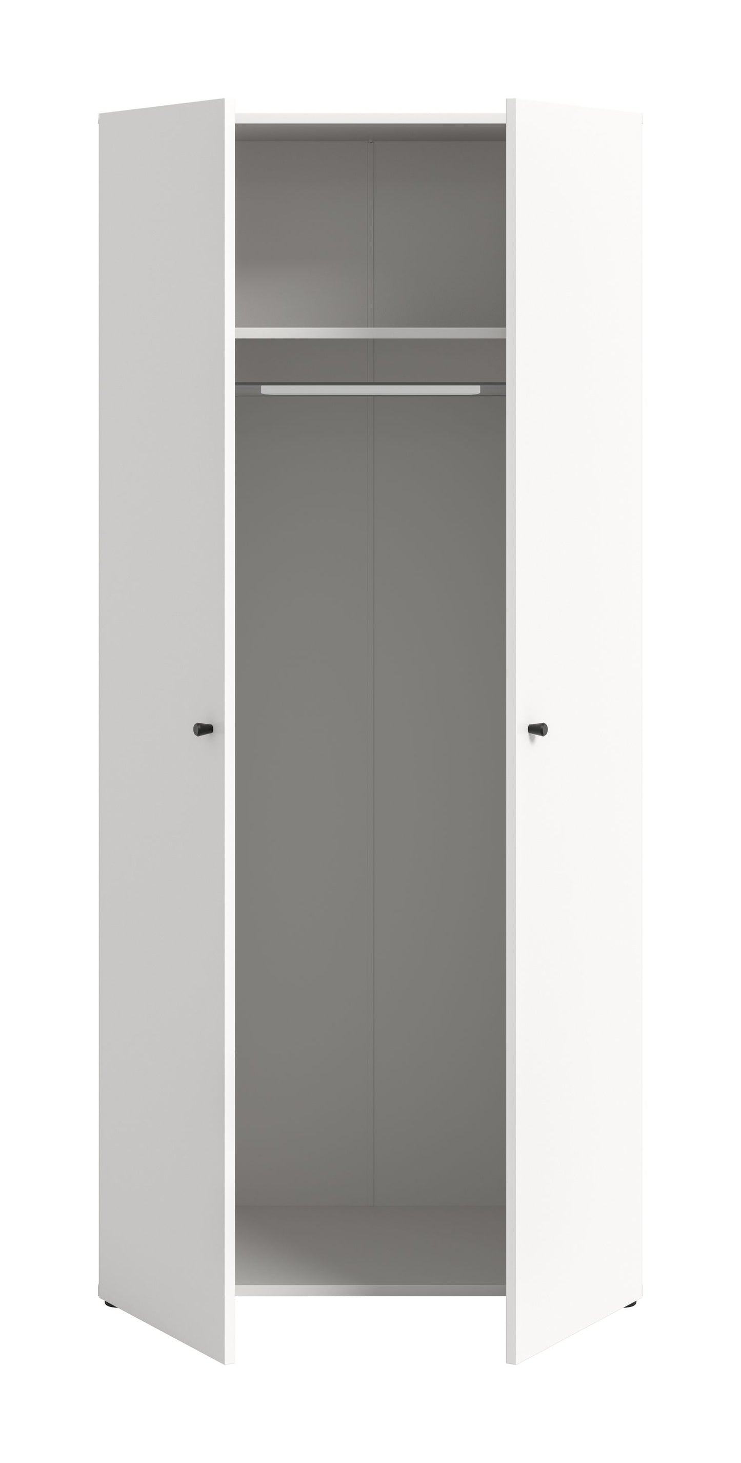 Armoire 2 portes DARWIN (L/H/P : env. 80/176/51 cm) anthracite/anthracite