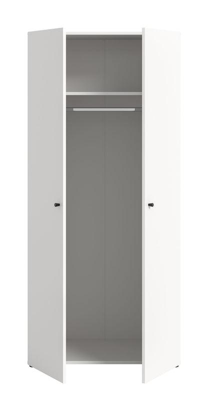 Armoire 2 portes DARWIN (L/H/P : env. 80/176/51 cm) anthracite/anthracite