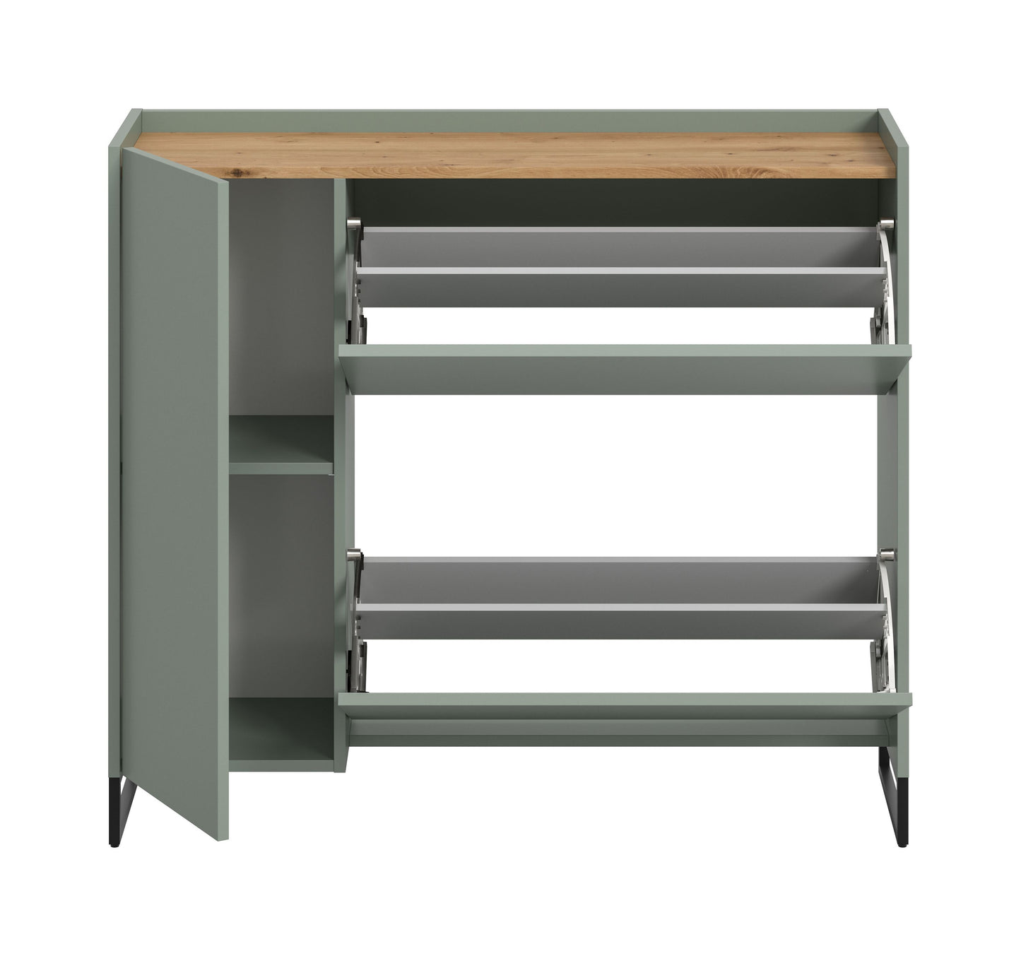 Commode à chaussures DRIVE (L/H/P : env. 110/94/32 cm) en sauge/sauge