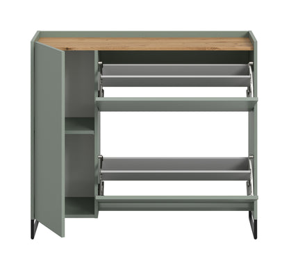 Commode à chaussures DRIVE (L/H/P : env. 110/94/32 cm) en sauge/sauge