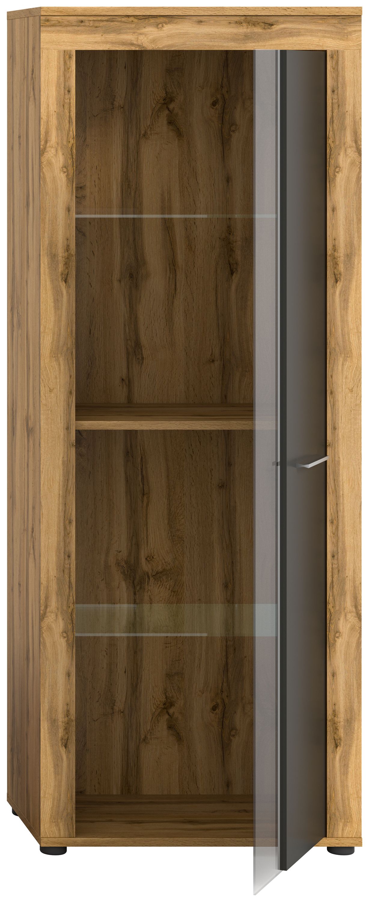 Homes & Jones Vitrinenschrank 60 cm breit, Wohnzimmerschrank, Wohnmöbel