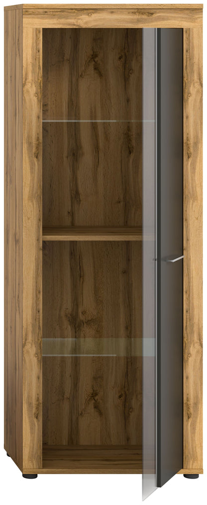 Homes & Jones Vitrinenschrank 60 cm breit, Wohnzimmerschrank, Wohnmöbel