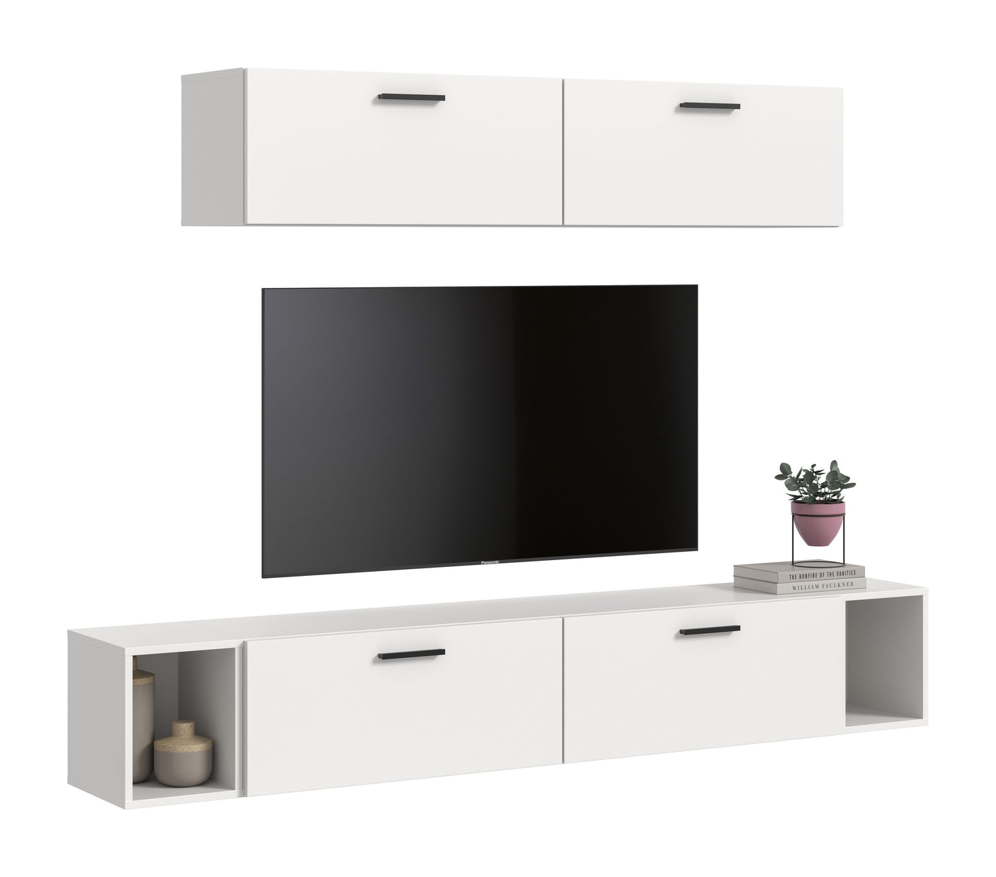 Homes & Jones Wohnwand 2-tlg. TV Möbel Modular Lowboard, Wohnzimmerschrank