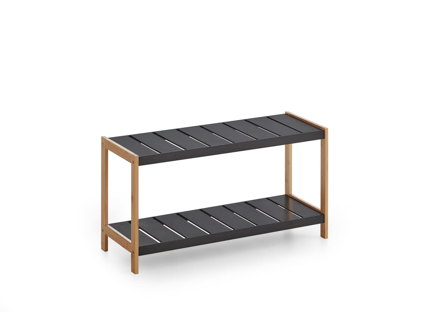 Francis Shoe Rack in Black Solid Wood