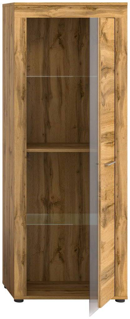 Homes & Jones Vitrinenschrank 60 cm breit, Wohnzimmerschrank, Wohnmöbel