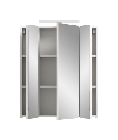 Armoire de toilette avec éclairage ICE (L/H/P : env. 60/70/18 cm) en imitation chêne Nox/noir mat
