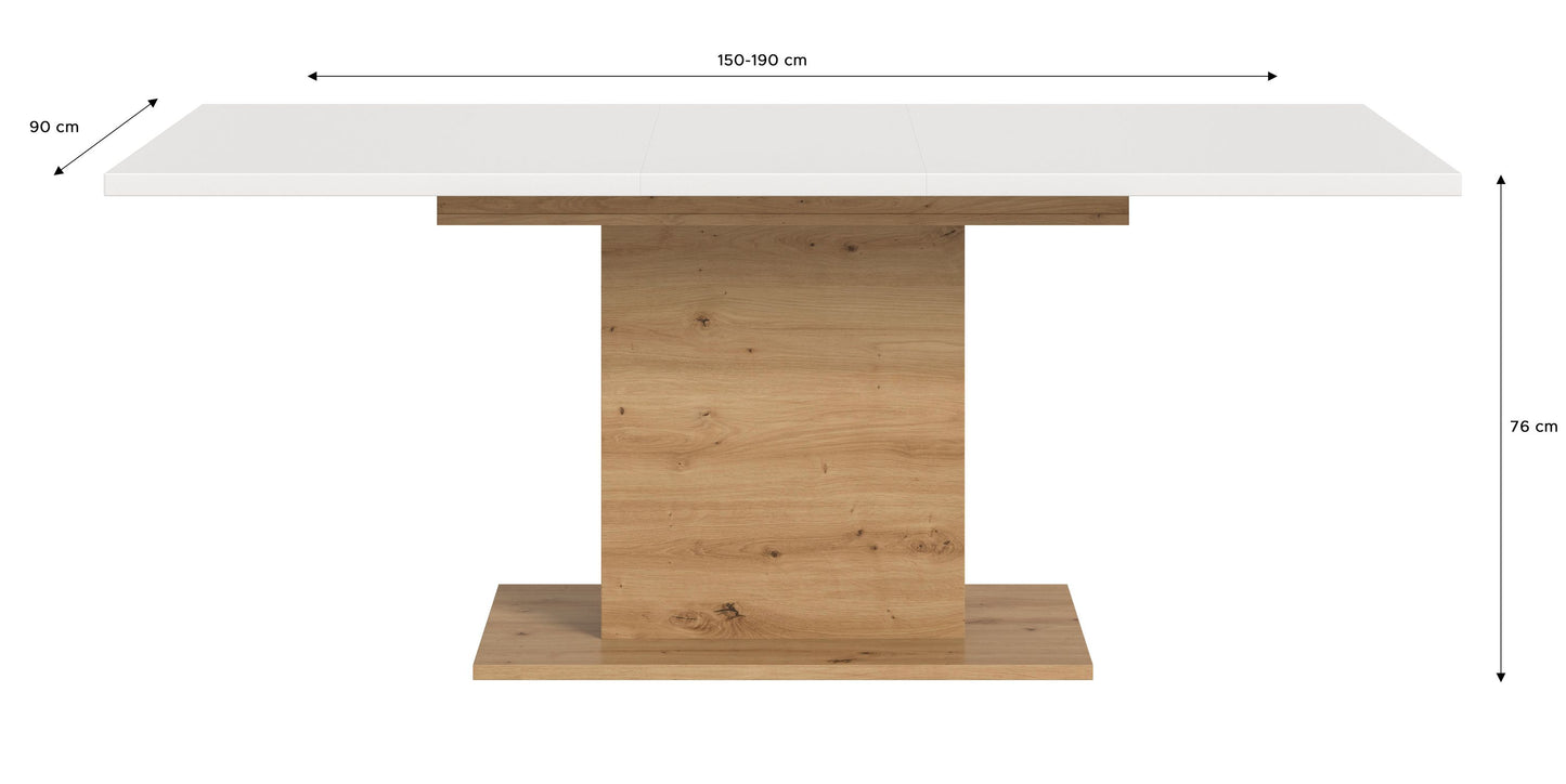 Homes & Jones Esstisch 150x76x90 cm, Esszimmertisch-Tisch mit Säulen Gestell