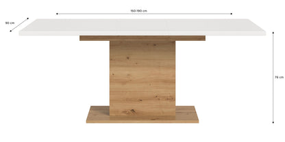 Homes & Jones Esstisch 150x76x90 cm, Esszimmertisch-Tisch mit Säulen Gestell