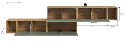Homes & Jones Wohnwand 2-tlg. TV Möbel Modular Lowboard, Wohnzimmerschrank