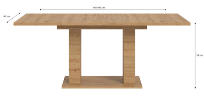 Table de salle à manger MOTION (L/H/P : env. 150/76/90 cm) en blanc/cachemire