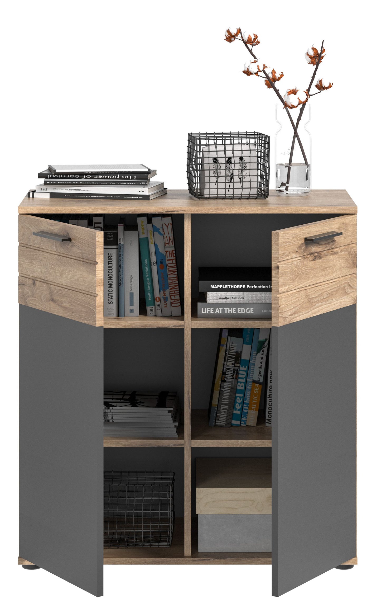 Homes & Jones Schuhkommode breite 80 cm, Schuhschrank, Garderobenschrank