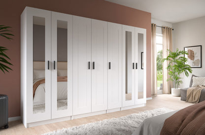 Combinaison d'armoires VISBY (L/H/P : env. 280/194/56 cm) en blanc/blanc