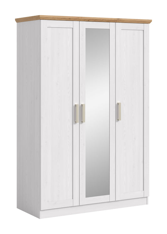Armoire 3 portes FLORENZ (L/H/P : env. 124/185/54 cm) coloris mélaminé Sibiu Lärche/mélaminé Sibiu Lärche