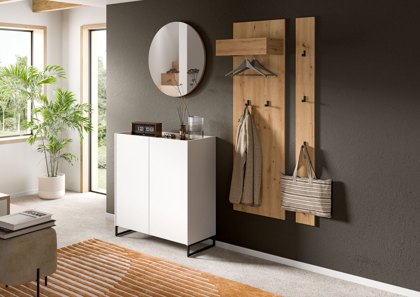 Ensemble de meubles d'entrée DRIVE (L/H/P : env. 206/197/38 cm) en sauge/sauge