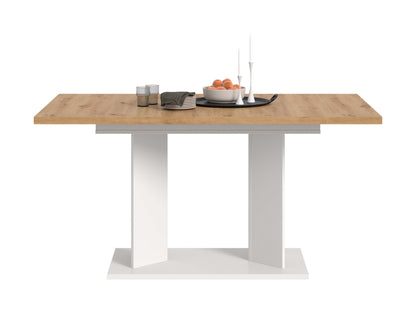 Table à manger GUSTAV (L/H/P : env. 190/76/90 cm) en blanc/imitation chêne Artisan