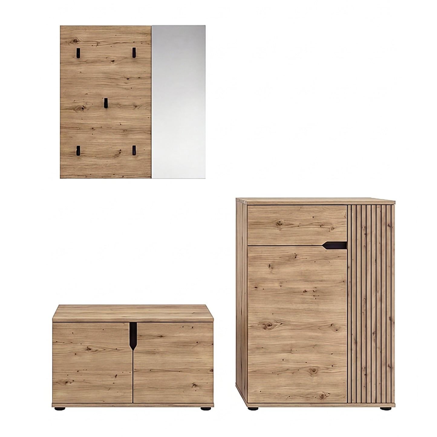 Keno Garderobenkombination (B/H/T: 175x191x37 cm) in Artisan Eiche Nachbildung