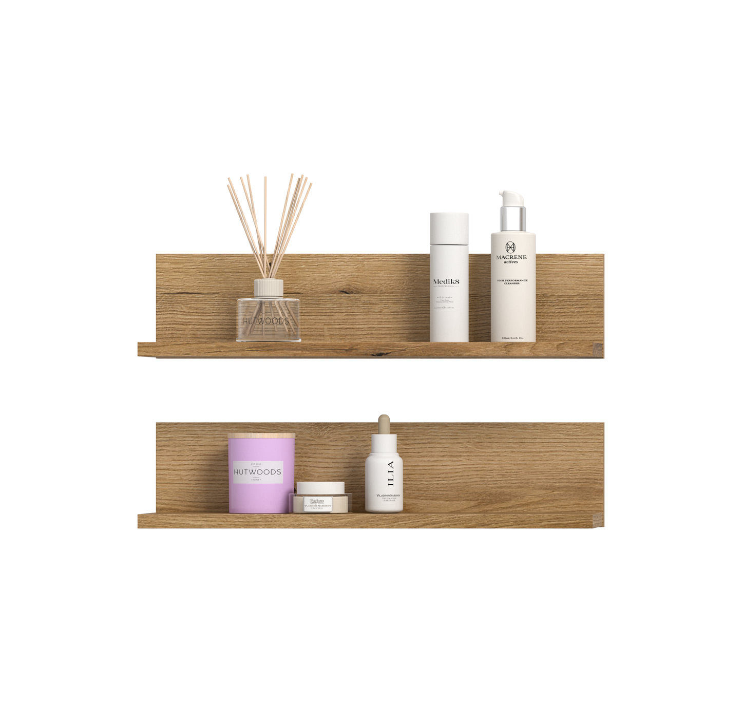 Homes & Jones Wandregal Set 2-tlg, Badmöbel-Badregal, Universel einsetzbar