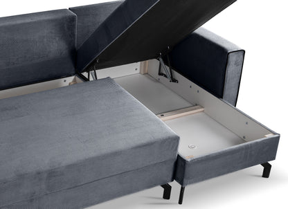 Canapé-lit Marti – Canapé moderne en velours côtelé avec fonction couchage