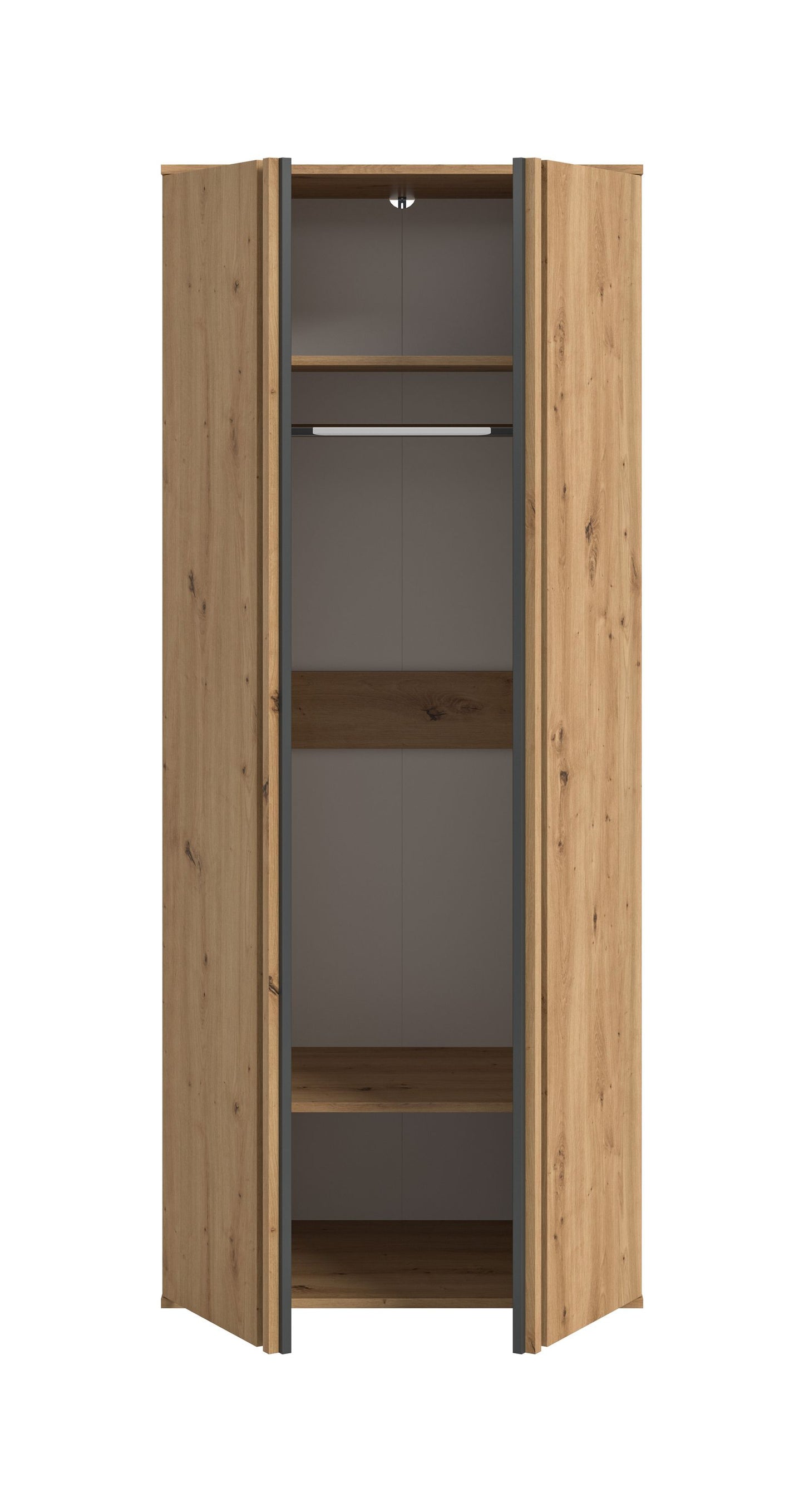 Homes & Jones Kleiderschrank 80 cm breit 2-türig, Schlafzimmerschrank