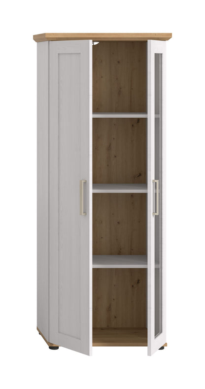 Display cabinet VERONA (W/H/D: approx. 64/161/37 cm) in Sibiu larch replica/Sibiu larch replica