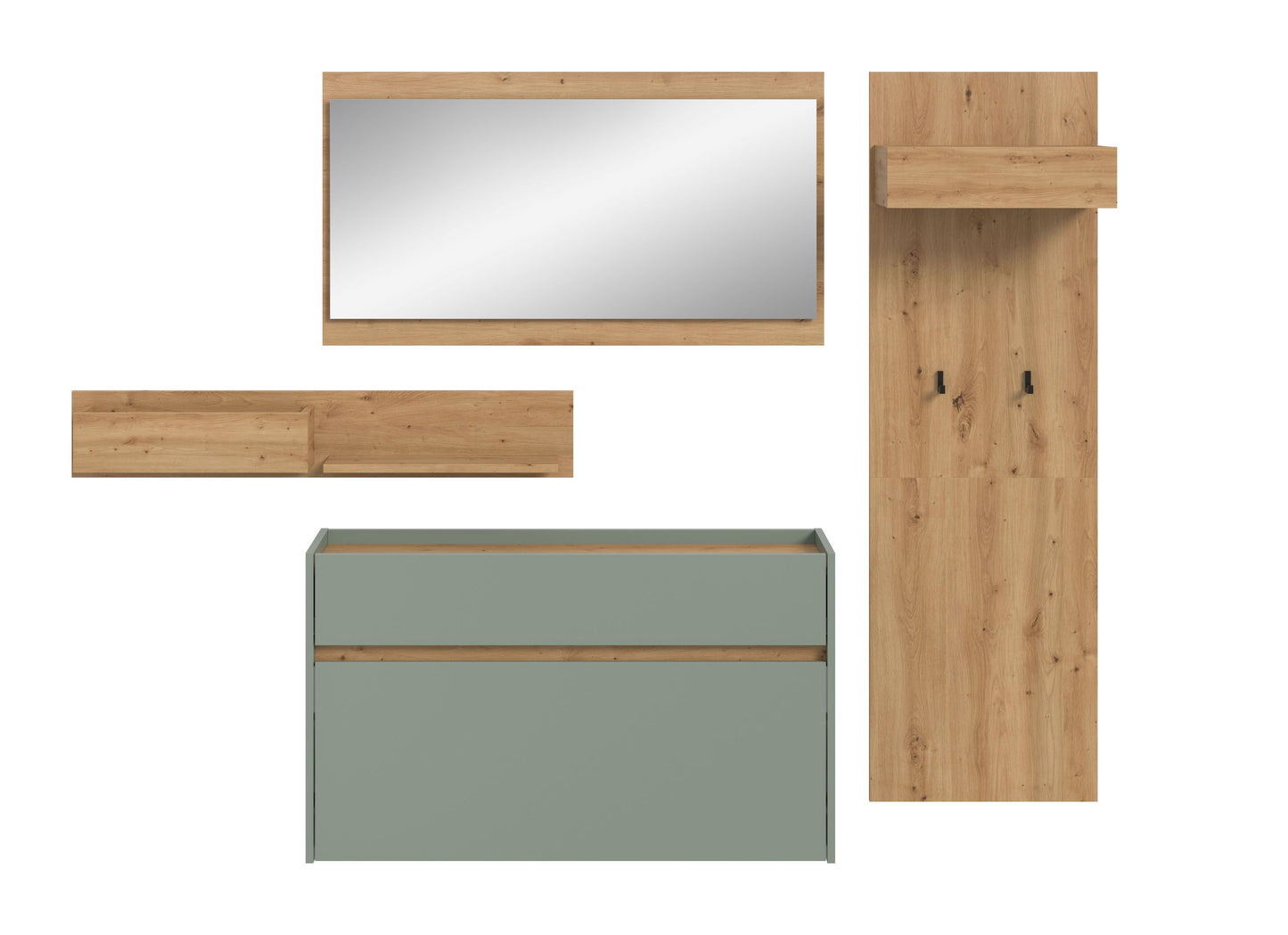 Ensemble de vestibule DRIVE (L/H/P : env. 205/192/32 cm) en sauge/sauge