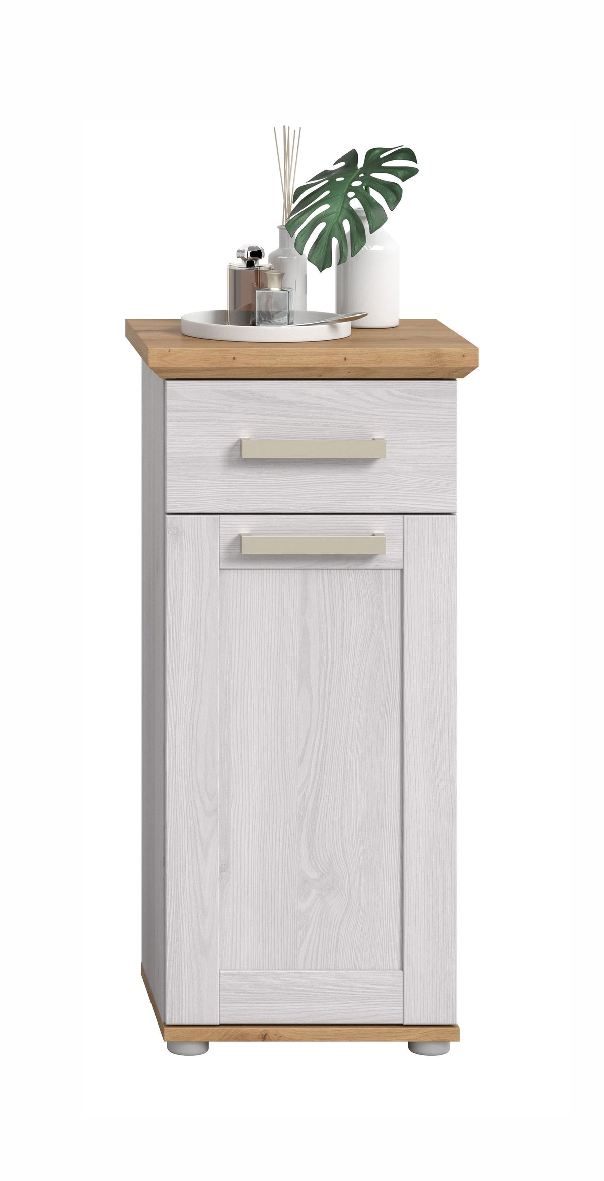 Standing cabinet VERONA (W/H/D: approx. 39/85/34 cm) in Sibiu Larch replica/Sibiu Larch replica