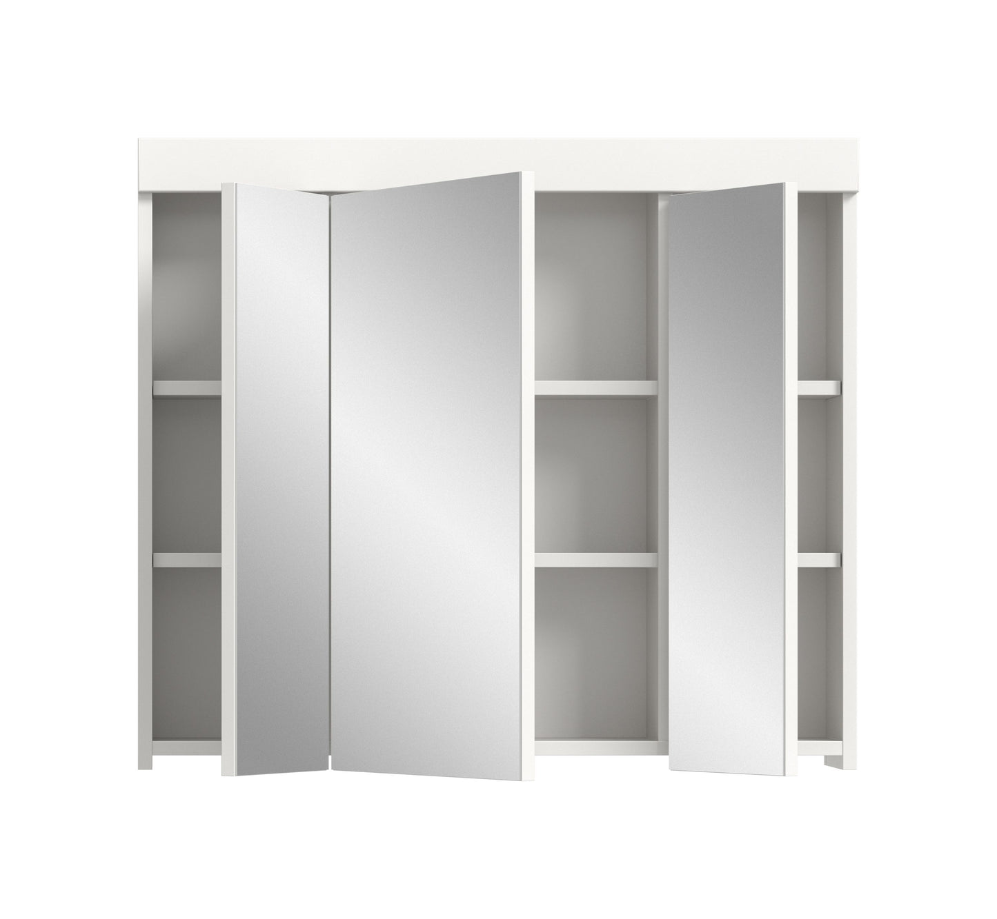 Viana Spiegelschrank (B/H/T: 80x70x18 cm) in Spiegelglas und Weiß