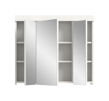 Viana Spiegelschrank (B/H/T: 80x70x18 cm) in Spiegelglas und Weiß
