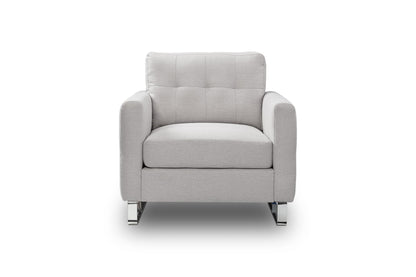 Fauteuil Hera – Fauteuil rembourré moderne avec revêtement en tissu plat