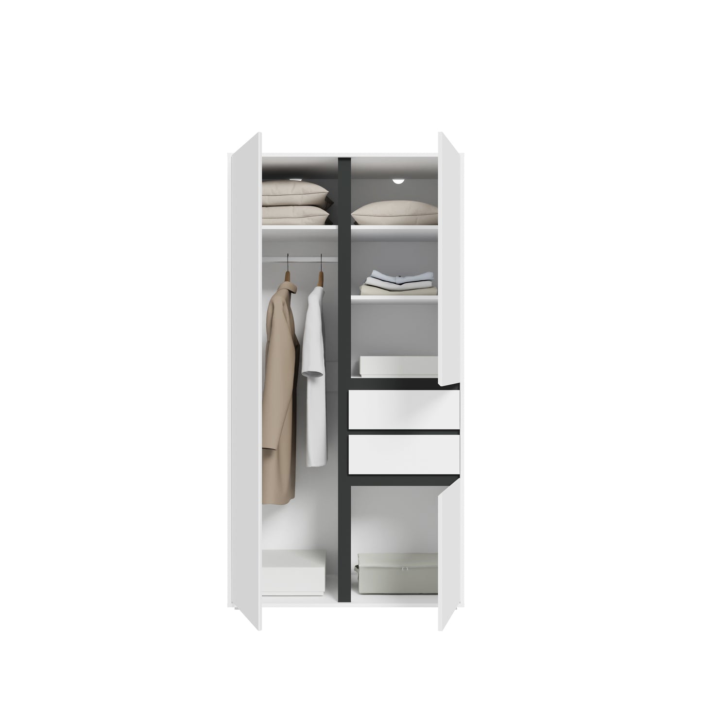 Homes & Jones Kleiderschrank 100 cm, Jugendzimmerschrank mit Schubladen