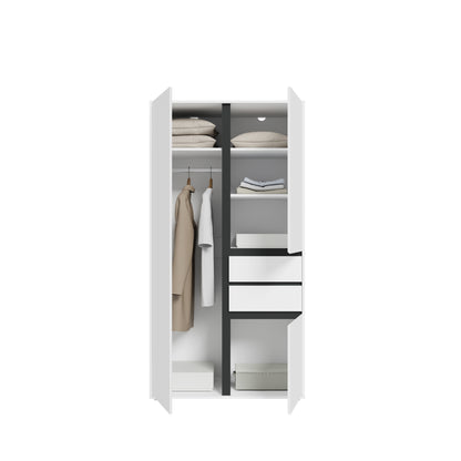 Homes & Jones Kleiderschrank 100 cm, Jugendzimmerschrank mit Schubladen