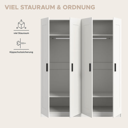 Combinaison d'armoires VISBY (L/H/P : env. 160/194/56 cm) en blanc/blanc