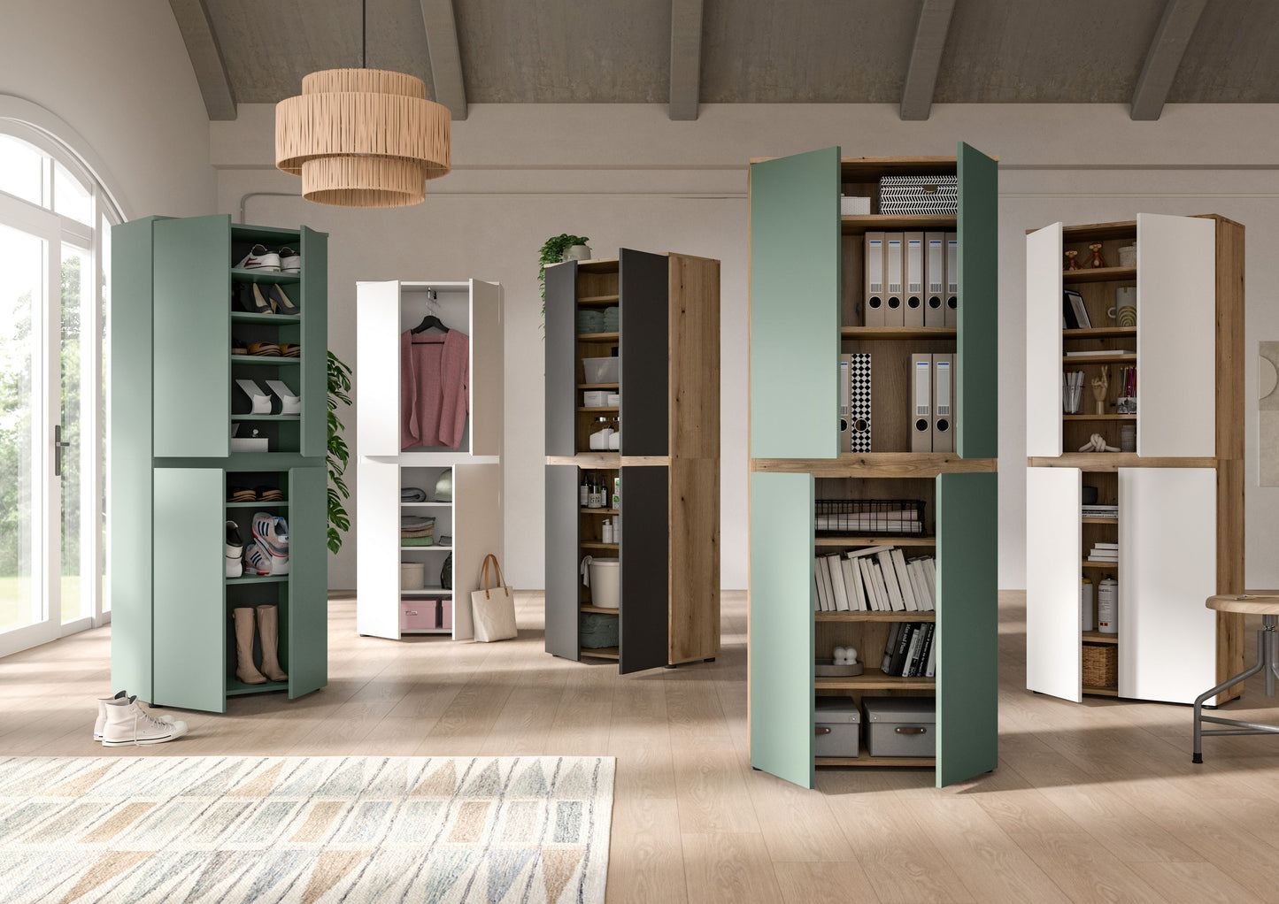 Homes & Jones Universalschrank 105 cm breit,  Mehrzweckschrank, Garderobe, Diele
