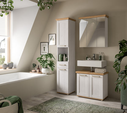 Homes & Jones Badmöbelset 3-tlg. Landhausstil, Badmöbel Set mit Badspiegel 3-trg