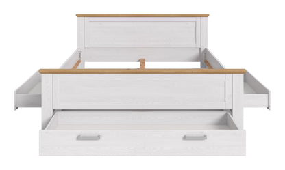 Homes & Jones Bett 180x200 Landhausstil, Bett mit Bettkasten im Landhausstil