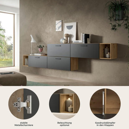 Homes & Jones Wohnwand 2-tlg. TV Möbel Modular Lowboard, Wohnzimmerschrank