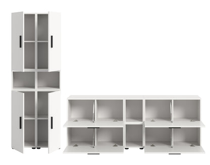 Homes & Jones Wohnwand 4-tlg. TV Möbel Modular Lowboard, Wohnzimmerschrank